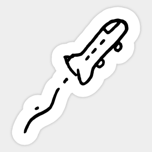 Space Rocket Doodle Art Sticker